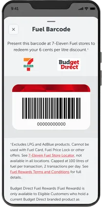 Access Fuel Rewards screen