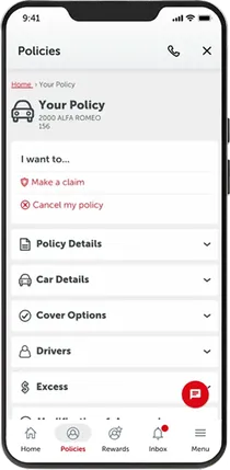 Manage Your Policy screen