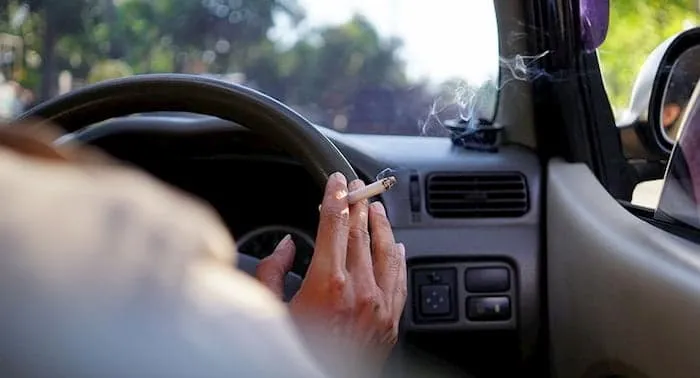 Driver smoking while driving – a dangerous distraction