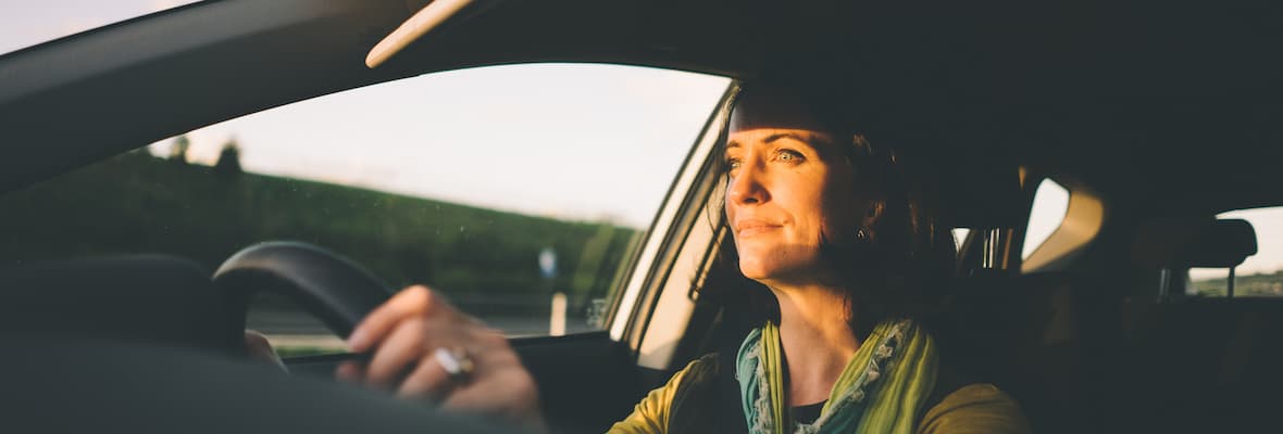 Woman driving a car