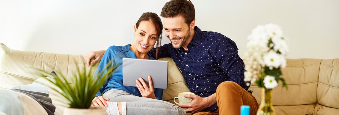 Couple reviewing their car insurance prices