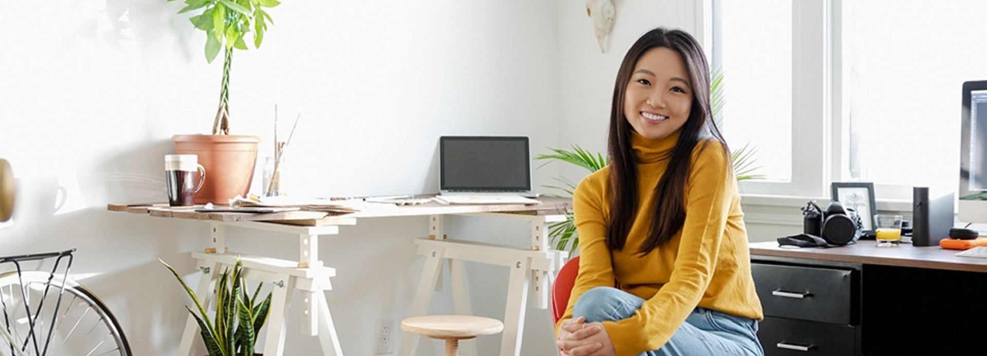 Woman sitting at desk