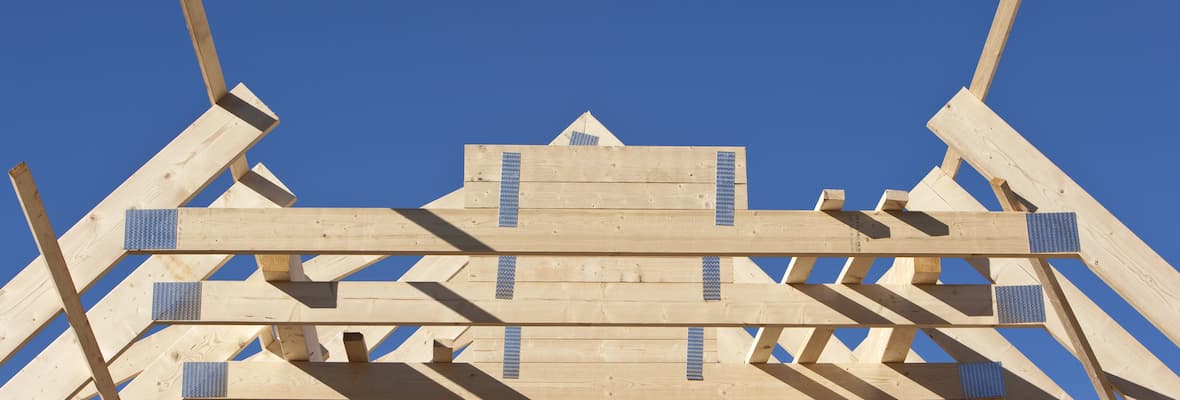 A house frame being built in Australia