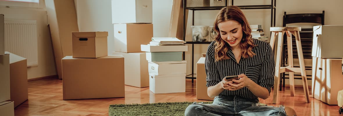 A young woman is excited about moving into a granny flat