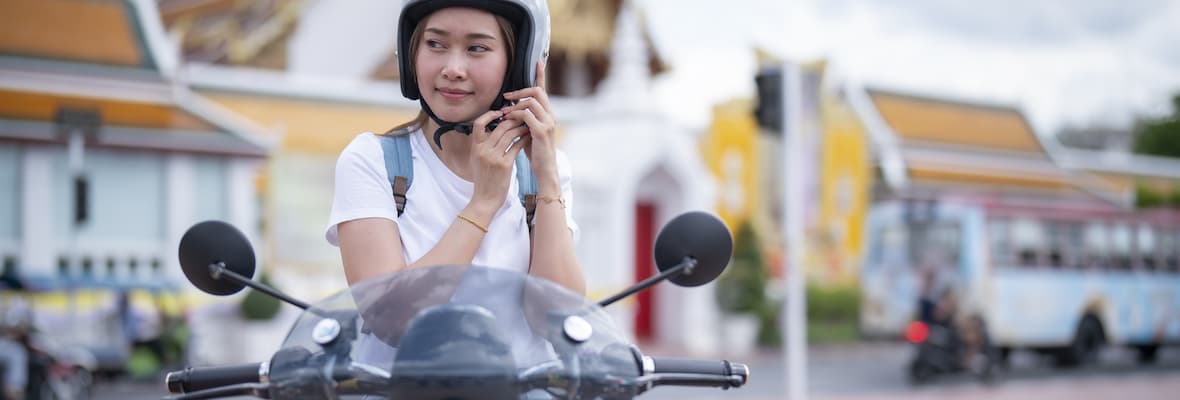 Girl enjoying motorbike