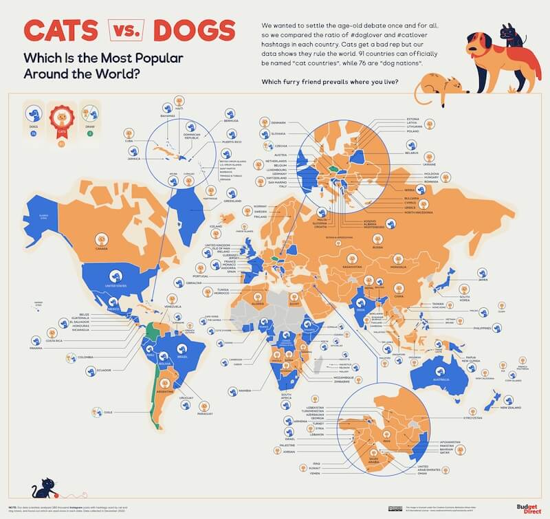 Cats vs Dogs - Which is the most popular around the world?