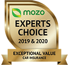 MOZO's Expert's Choice 2019 & 2020 - Exceptional Value Car Insurance MOZO's Expert's Choice 2019 & 2020 - Exceptional Value Car Insurance
