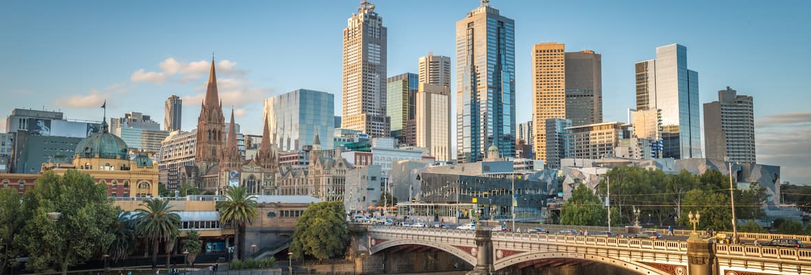 landscape view of melbourne city and river