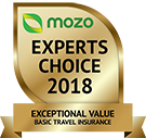 MOZO's Experts Choice 2018 - Exceptional Value Basic Travel Insurance MOZO's Experts Choice 2018 - Exceptional Value Basic Travel Insurance