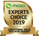 MOZO's Experts Choice 2019 - Exceptional Value Basic Travel Insurance MOZO's Experts Choice 2019 - Exceptional Value Basic Travel Insurance